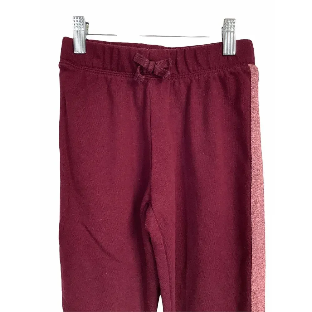 The Children's Place Girls Burgundy Jogger Sweat Pants Kid's Size Medium 7/8